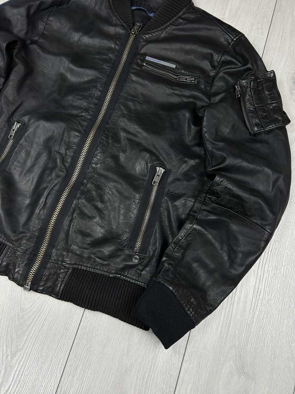 Leather Jacket × Superdry SuperDry Leather Bomber… - image 3