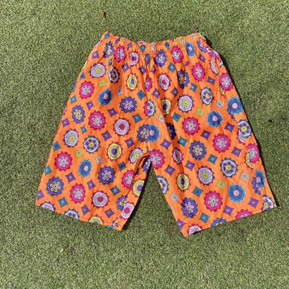 Other Vintage 1990s unbranded wavey orange shorts… - image 2