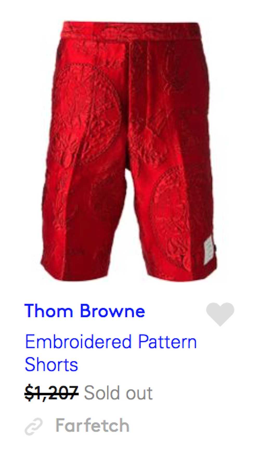 Thom Browne $1,207 embroidered red shorts - image 1