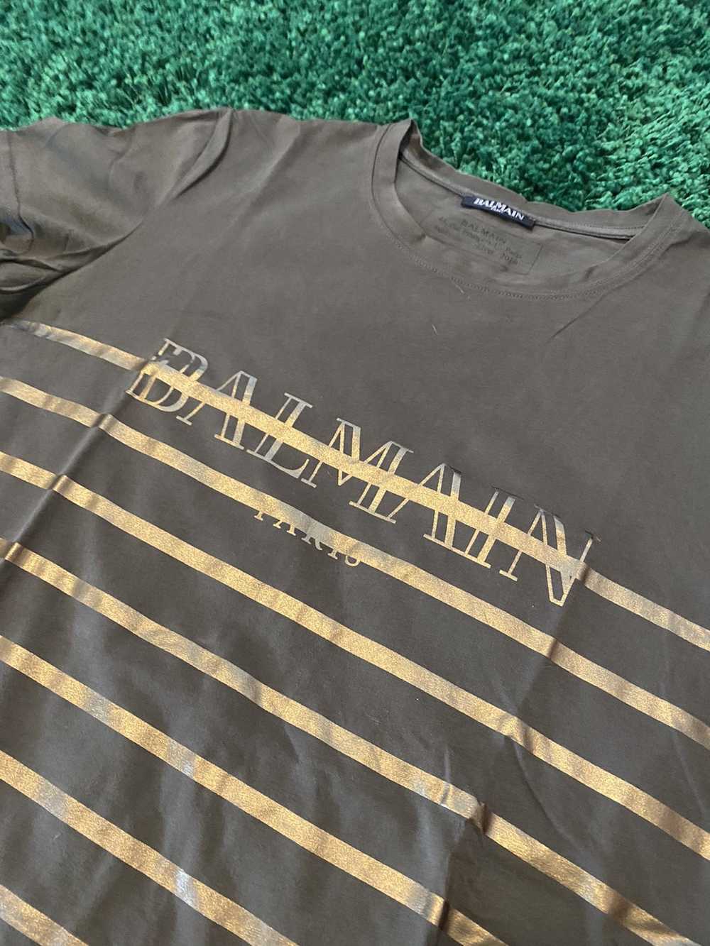 Balmain Balmain Logo Tee with French Stripes XL - image 2