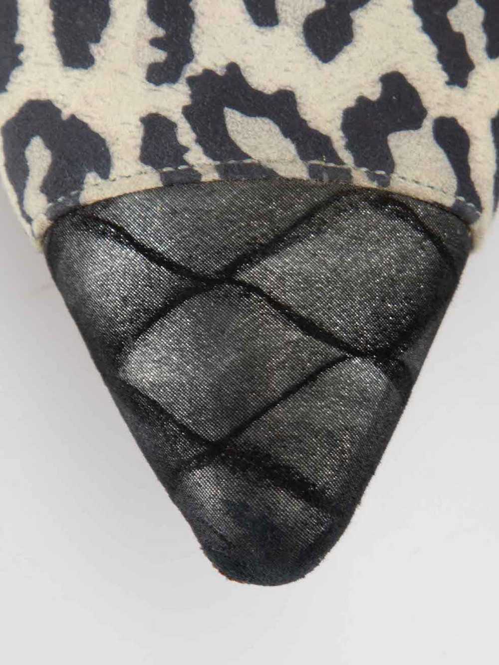 Manolo Blahnik Grey Suede Leopard Slingback Heels - image 5