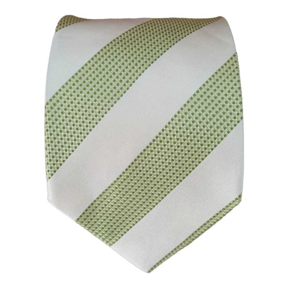 Hugo Boss HUGO BOSS Ivory Striped Silk Tie ITALY … - image 1