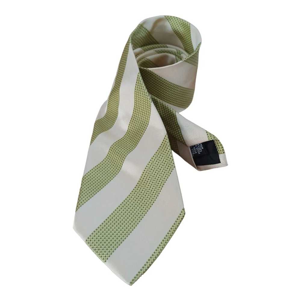 Hugo Boss HUGO BOSS Ivory Striped Silk Tie ITALY … - image 2