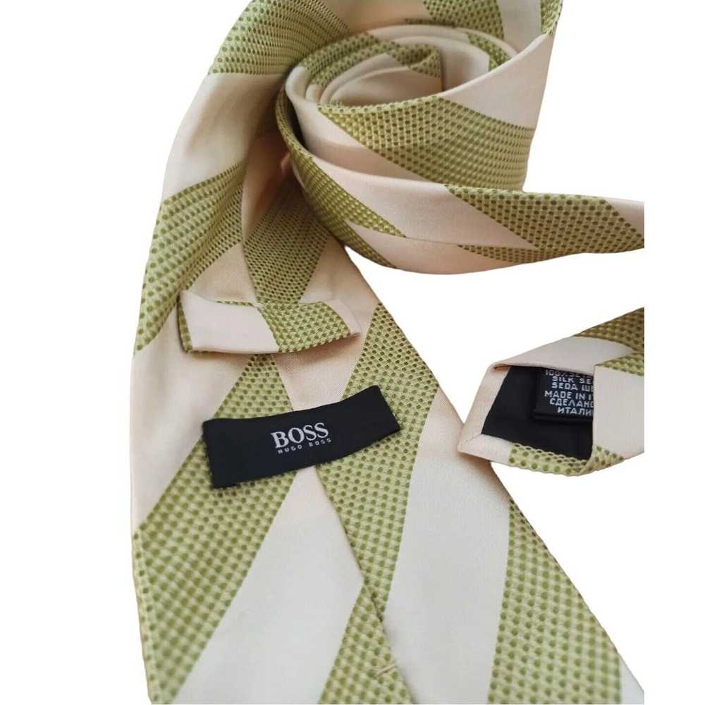 Hugo Boss HUGO BOSS Ivory Striped Silk Tie ITALY … - image 3