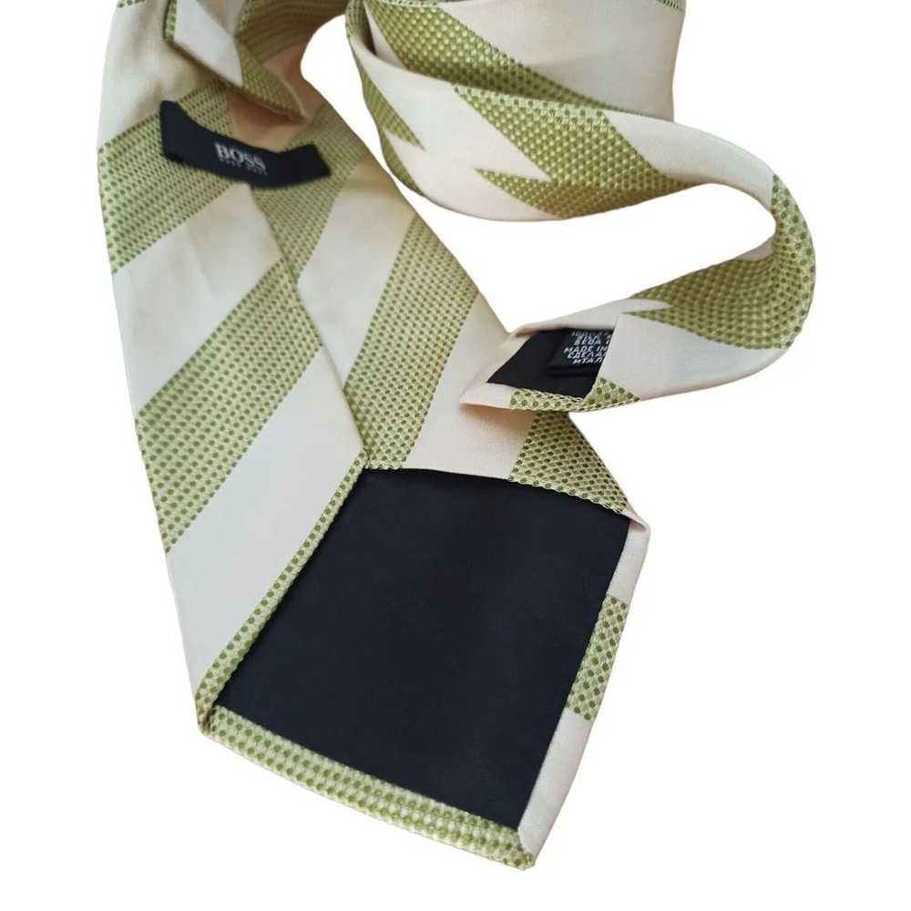 Hugo Boss HUGO BOSS Ivory Striped Silk Tie ITALY … - image 5