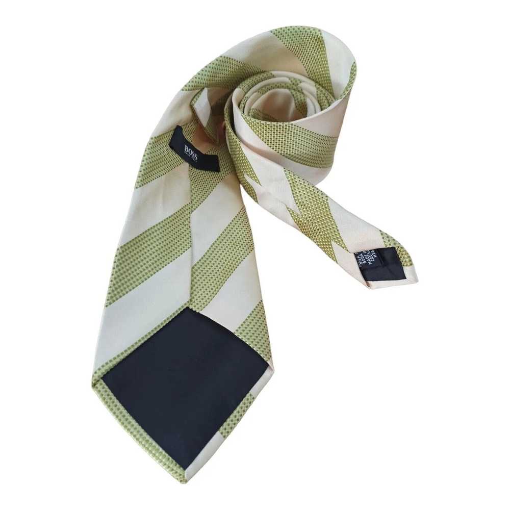 Hugo Boss HUGO BOSS Ivory Striped Silk Tie ITALY … - image 6