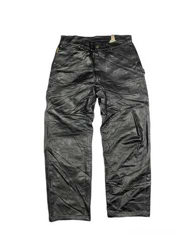 Pharel faux-leather leggings - GenesinlifeShops Canada - front trousers  Emporio Armani - Brown Pleat