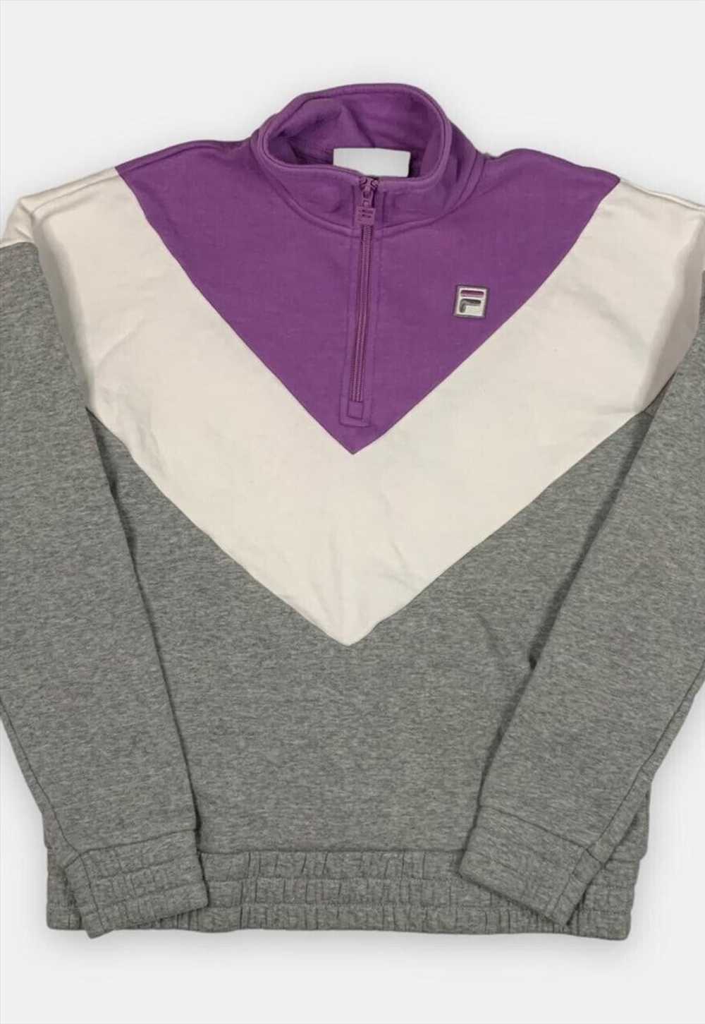 Vintage Fila embroidery purple 1/4 zip sweatshirt… - image 1