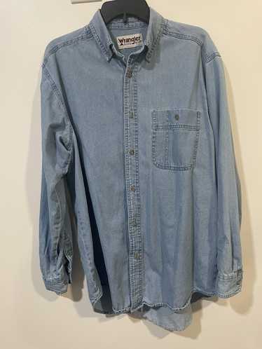 Wrangler Vintage Wrangler Denim Button Up Shirt - image 1