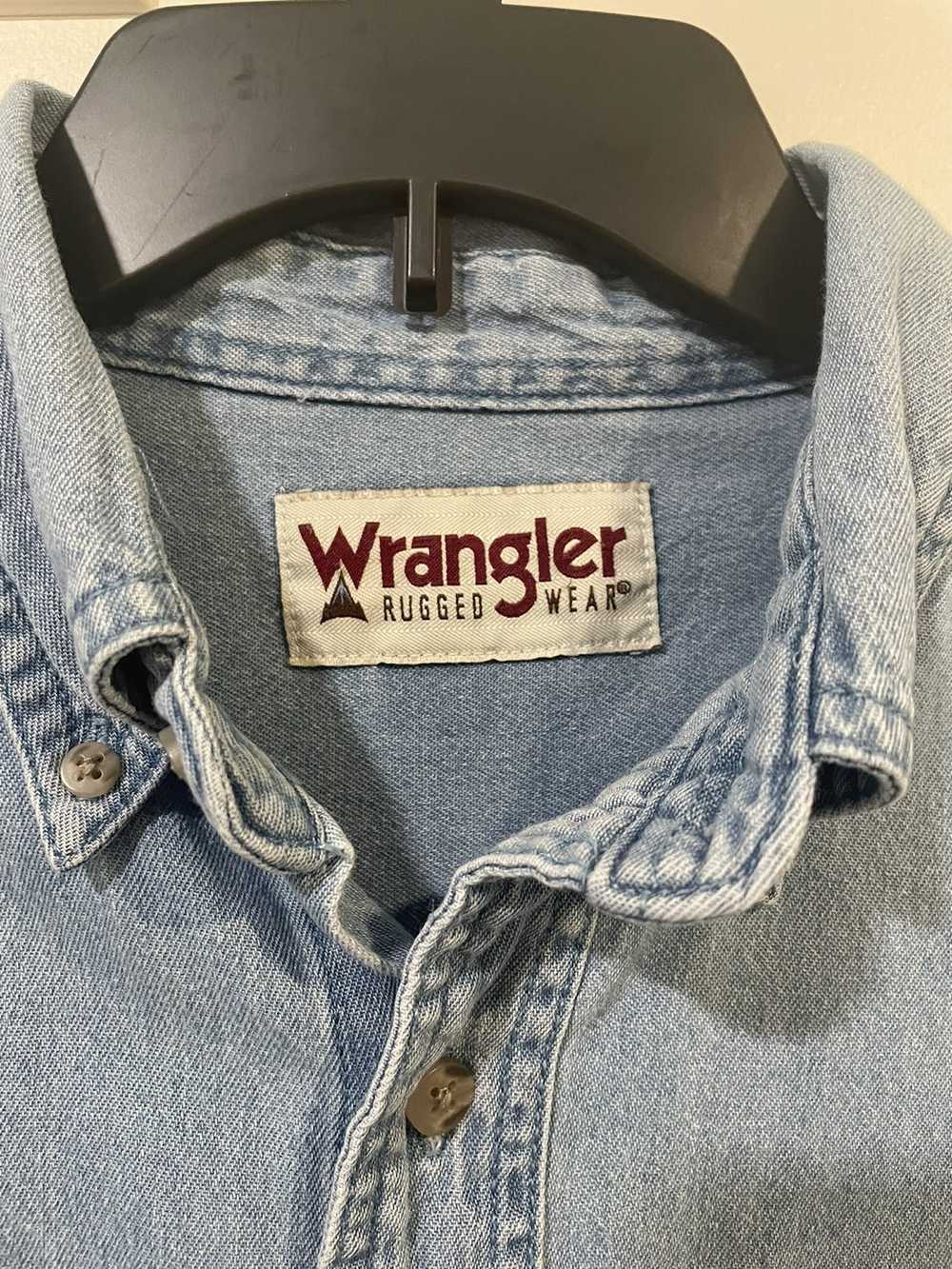 Wrangler Vintage Wrangler Denim Button Up Shirt - image 3