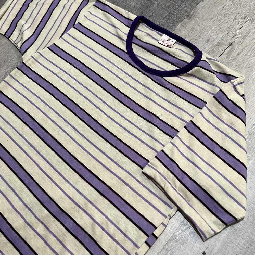 Vintage VTG 50s/60s California Striped Purple/Bei… - image 2