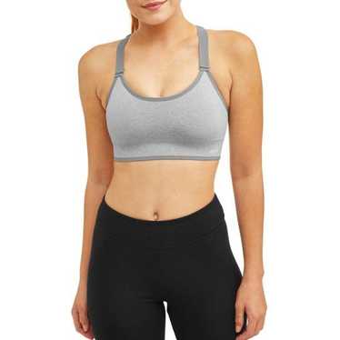 Avia Gray and Black Women's Low Support Seamless Cami Sports Bra Size L