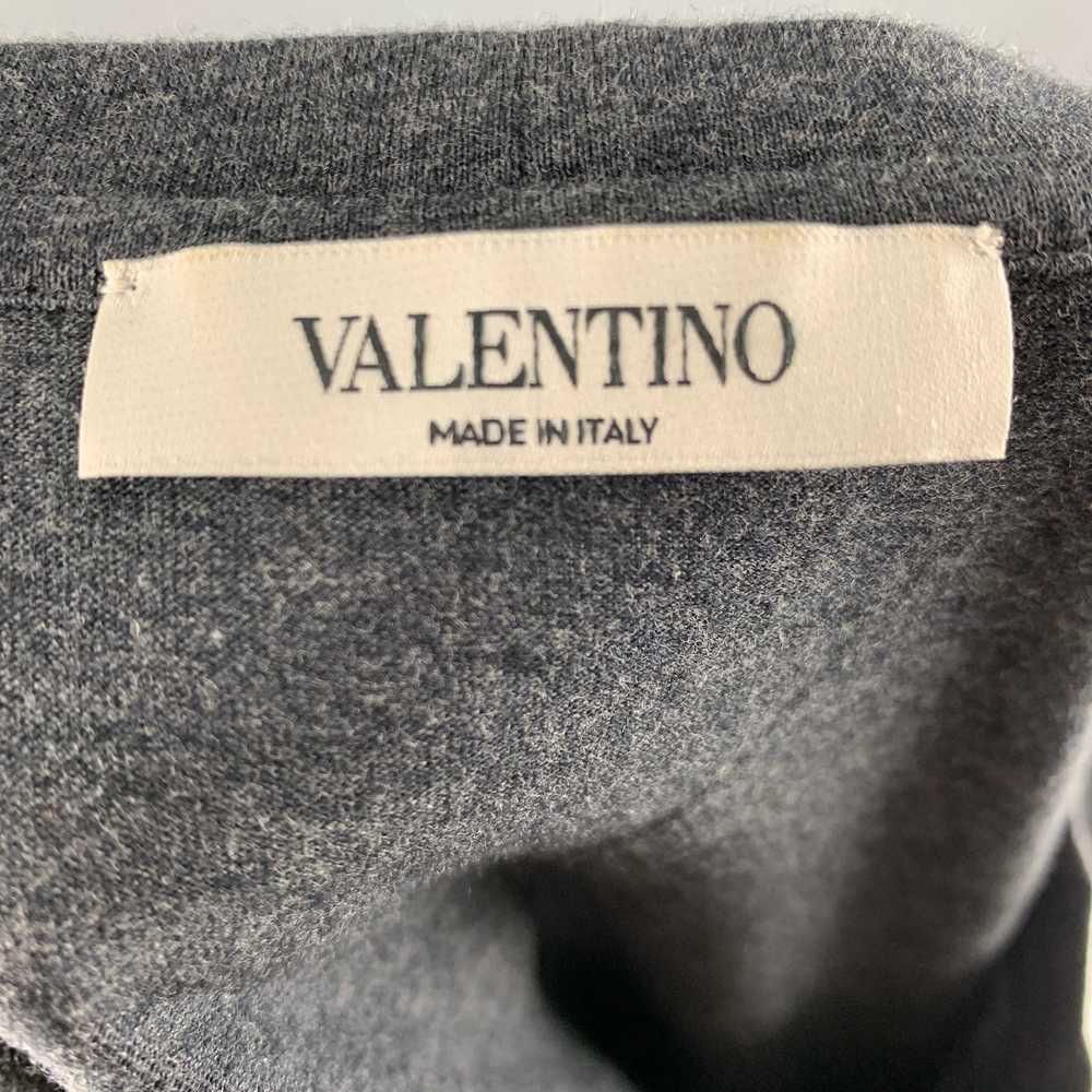 Valentino Grey MultiColor Color Block Cotton Crew… - image 4