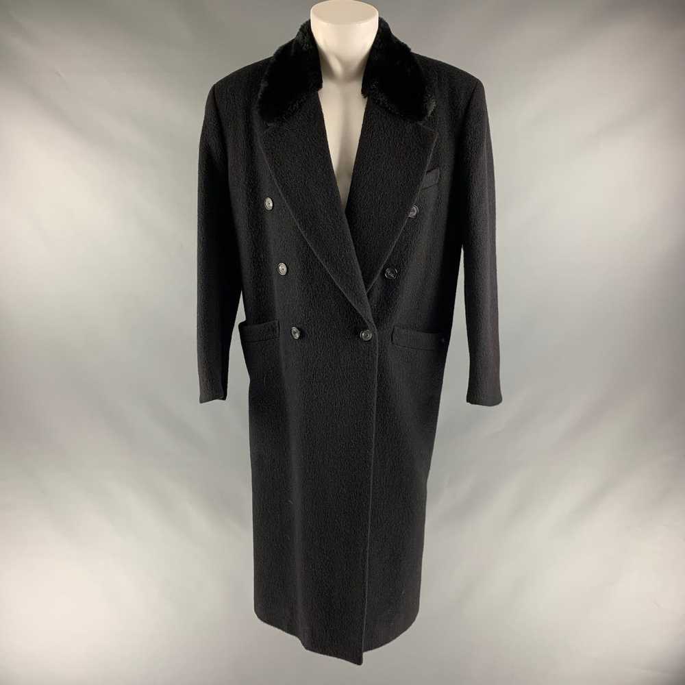 Other Black Solid Wool Blend Notch Lapel Coat - image 1