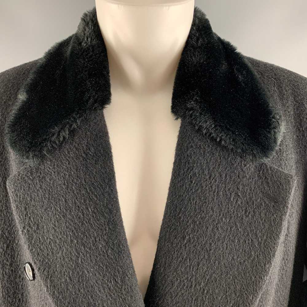 Other Black Solid Wool Blend Notch Lapel Coat - image 2