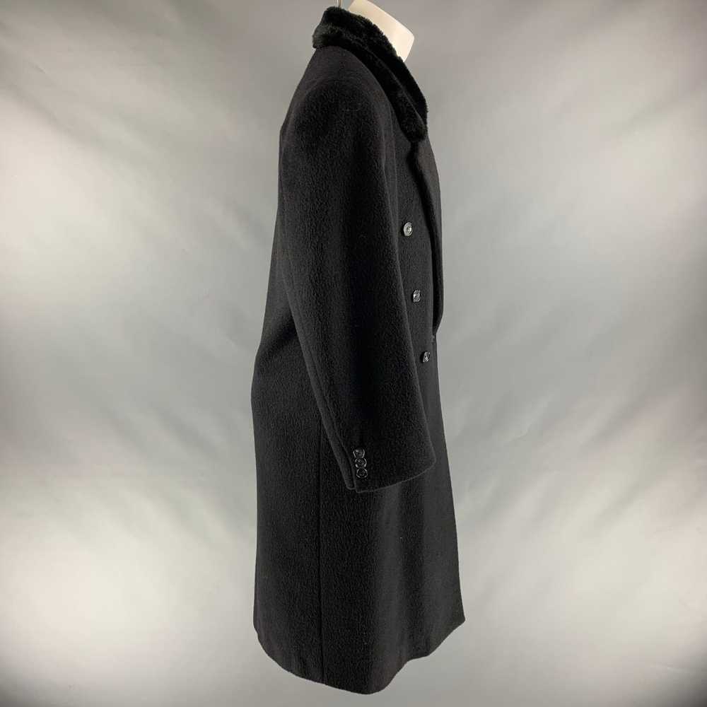 Other Black Solid Wool Blend Notch Lapel Coat - image 3