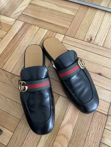 Gucci GUCCI Black GG Princetown Slippers