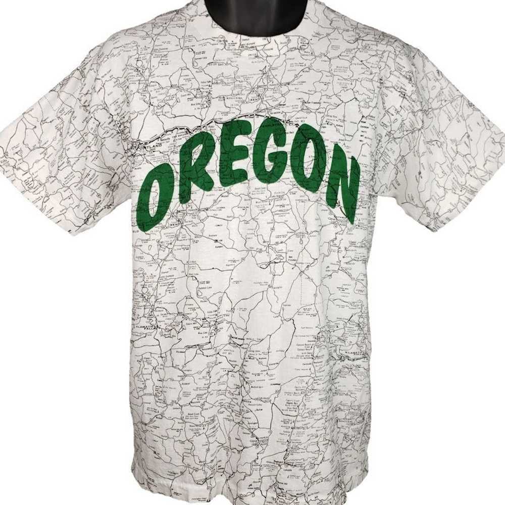 Vintage Oregon State Road Map T Shirt Vintage 90s… - image 1