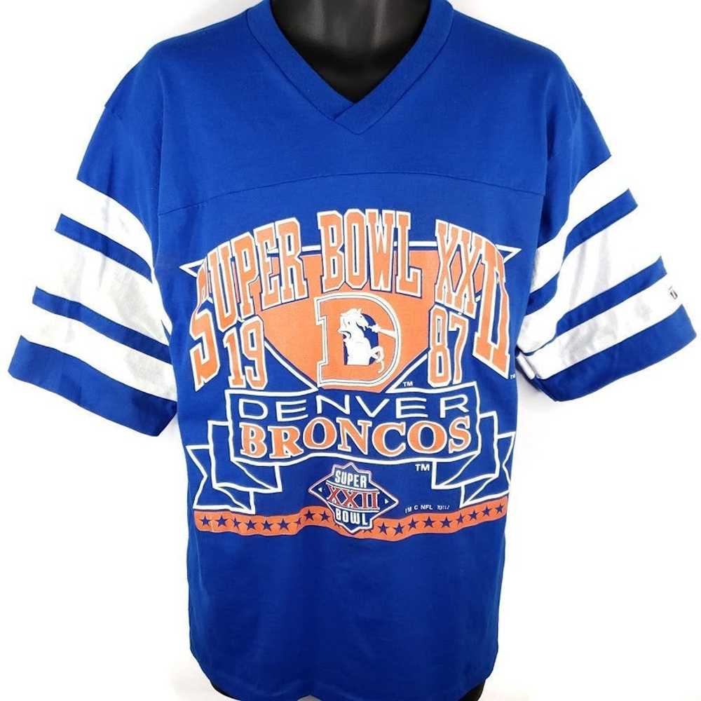 NFL Super Bowl XXII T Shirt Jersey Vintage 80s De… - image 1