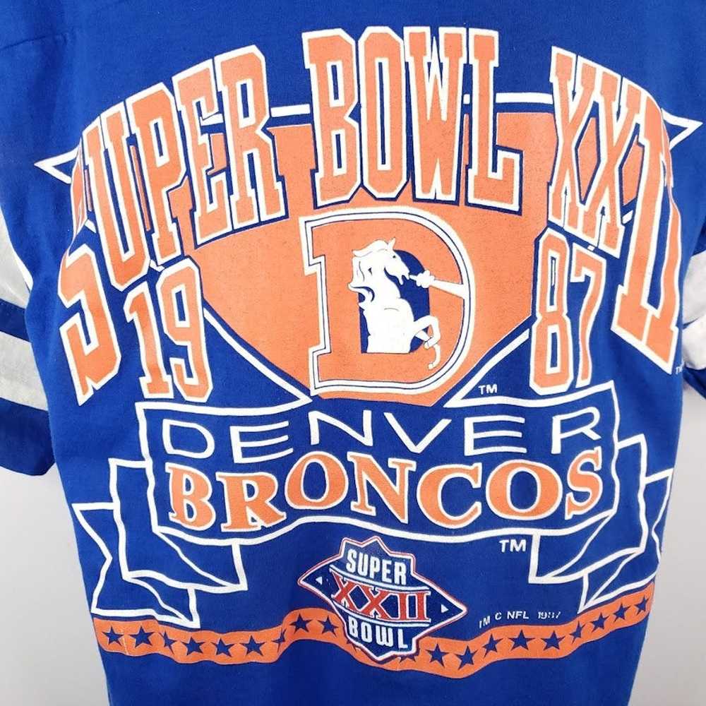 NFL Super Bowl XXII T Shirt Jersey Vintage 80s De… - image 2