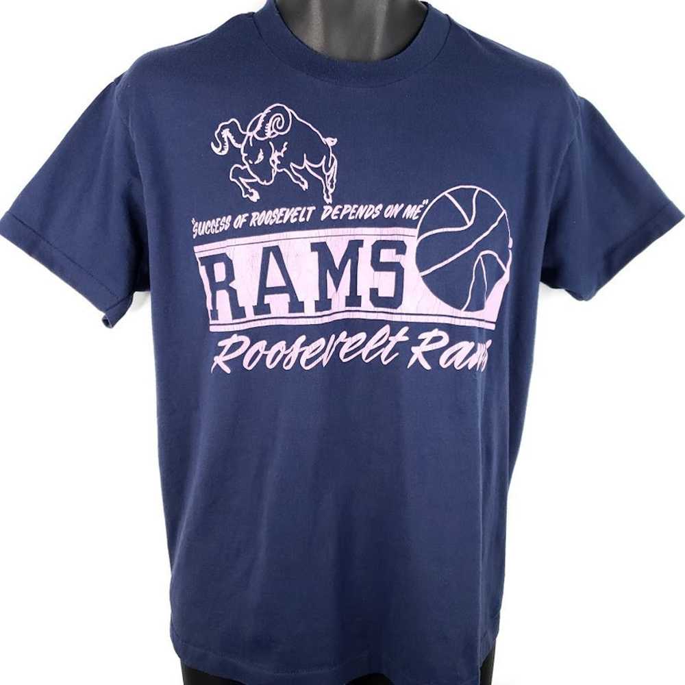 Screen Stars Roosevelt Rams Basketball T Shirt Vi… - image 1