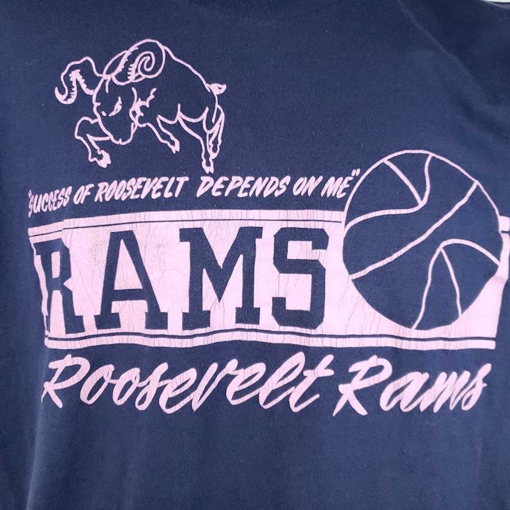 Screen Stars Roosevelt Rams Basketball T Shirt Vi… - image 2