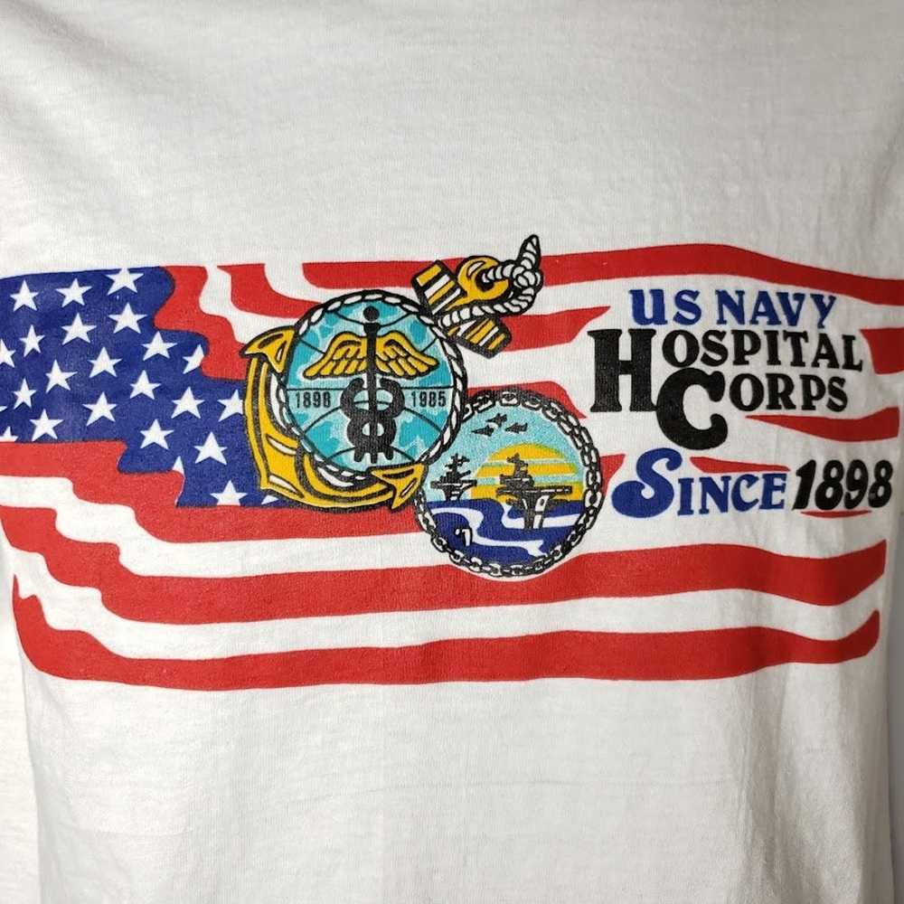 Hanes US Navy Hospital Corps T Shirt Vintage 80s … - image 2