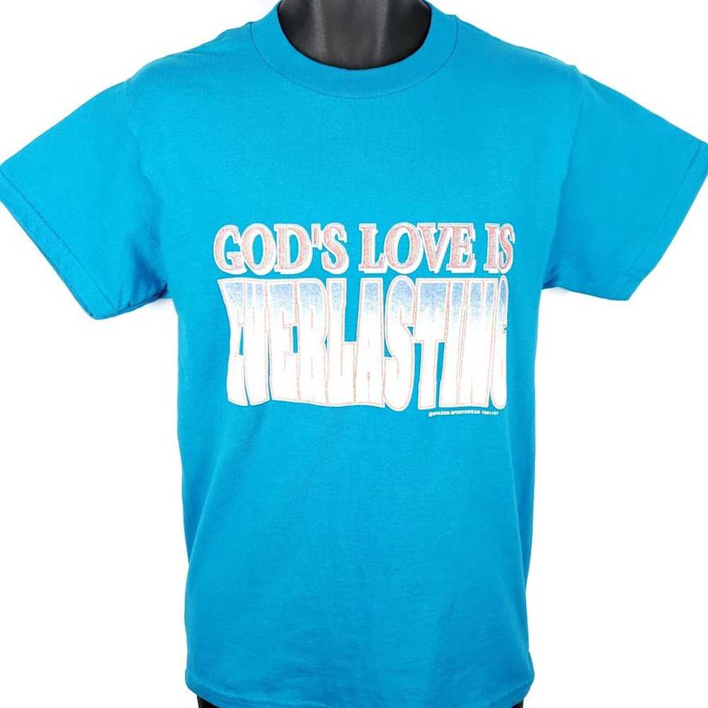 Tultex Gods Love Is Everlasting T Shirt Vintage 9… - image 1