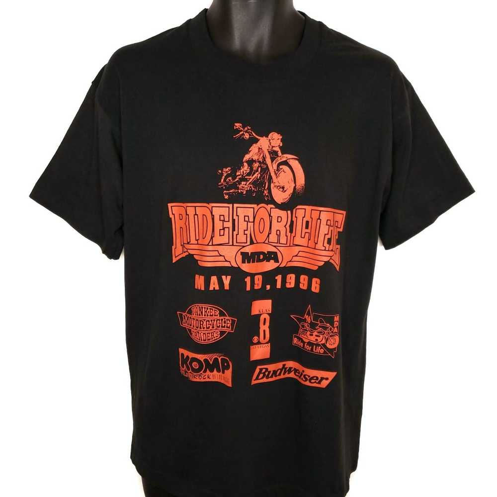Screen Stars Ride For Life MDA T Shirt Vintage 90… - image 1