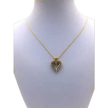 10KY 0.40ctw Diamond Heart Pendant with 18'' Chain - image 1
