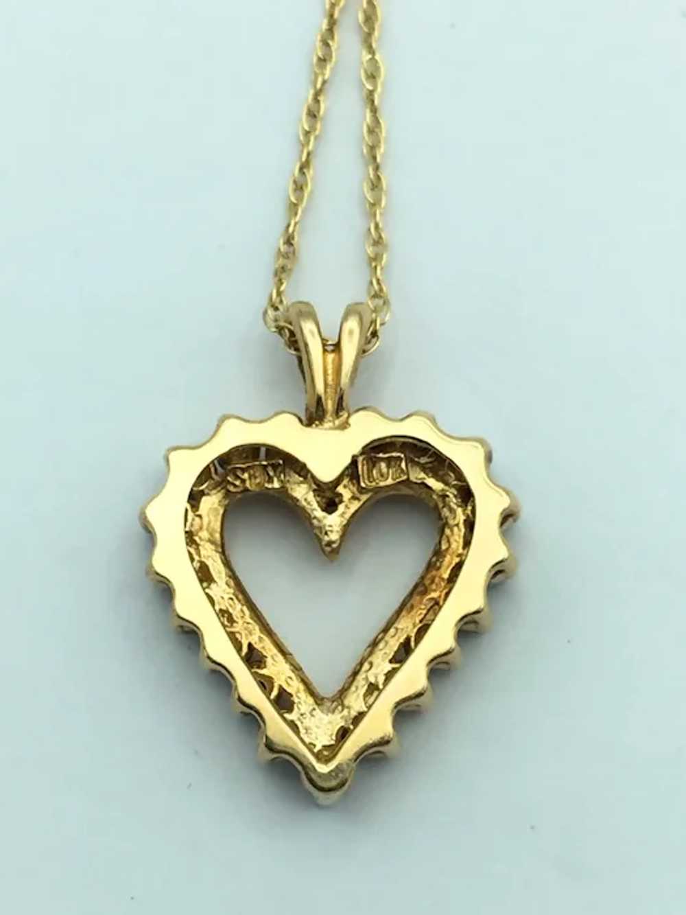 10KY 0.40ctw Diamond Heart Pendant with 18'' Chain - image 3