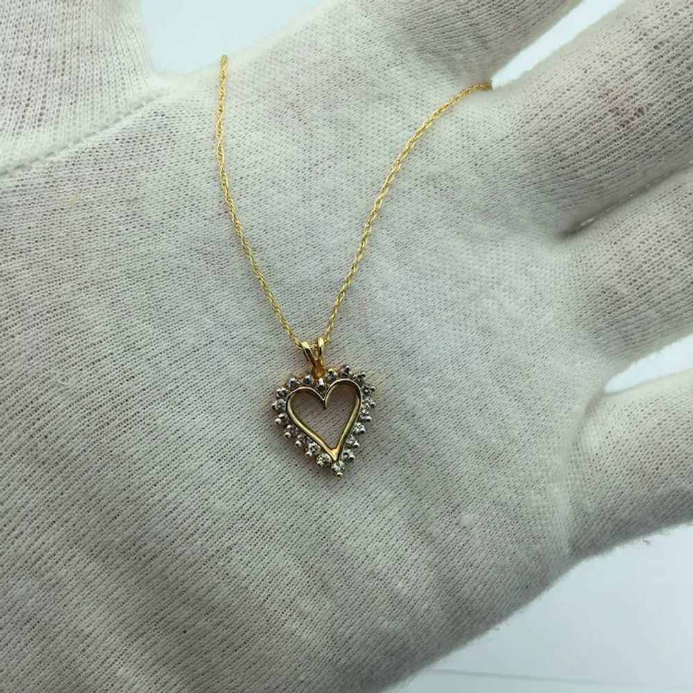 10KY 0.40ctw Diamond Heart Pendant with 18'' Chain - image 6