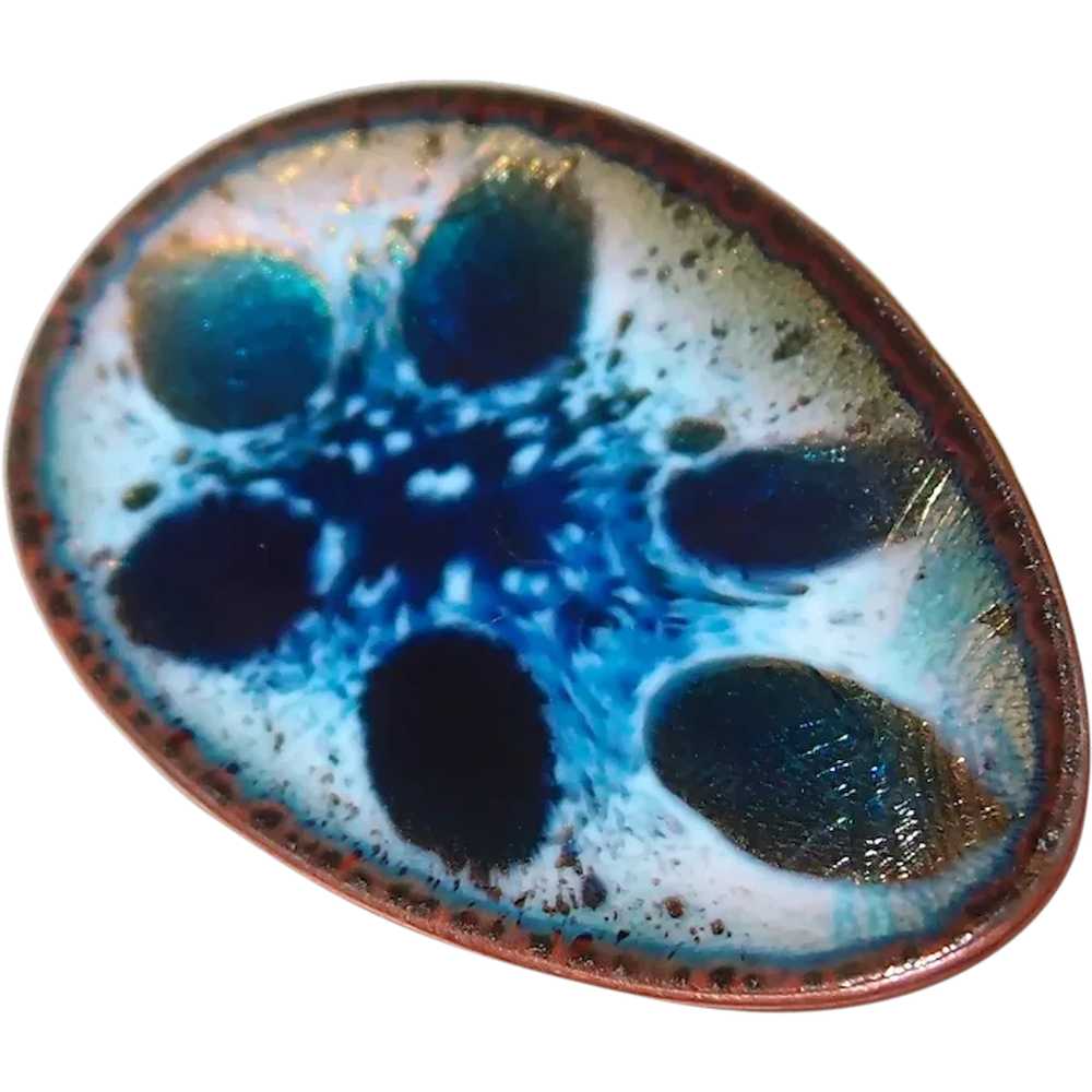 HOGAN-BOLAS Blue Floral Glazed Pin - image 1