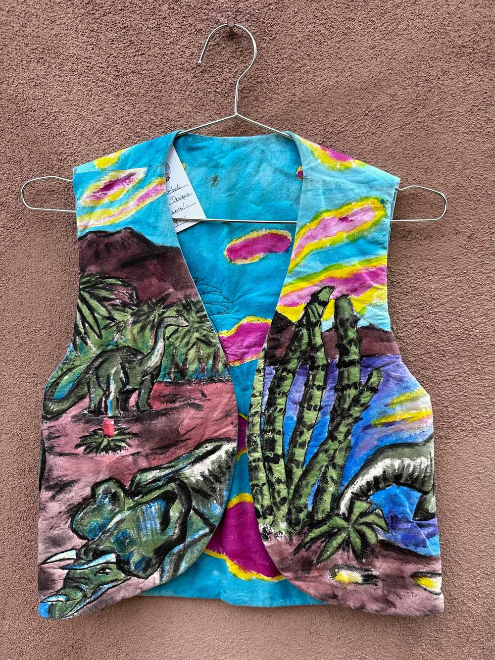 Embudo Fabric Designs Vest with Dinosaurs - image 1