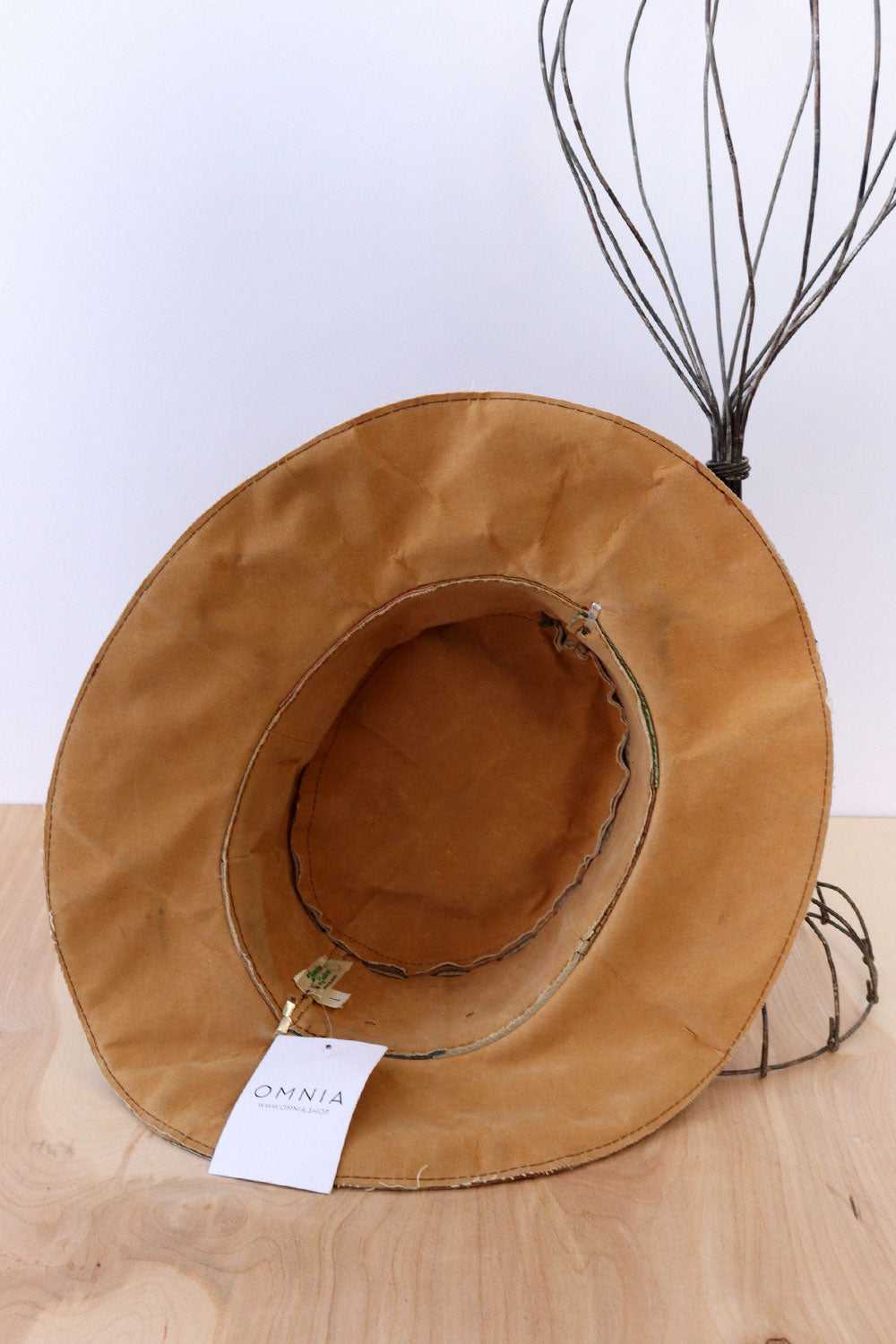 Patchwork Leather Braided Tassel Hat - image 5