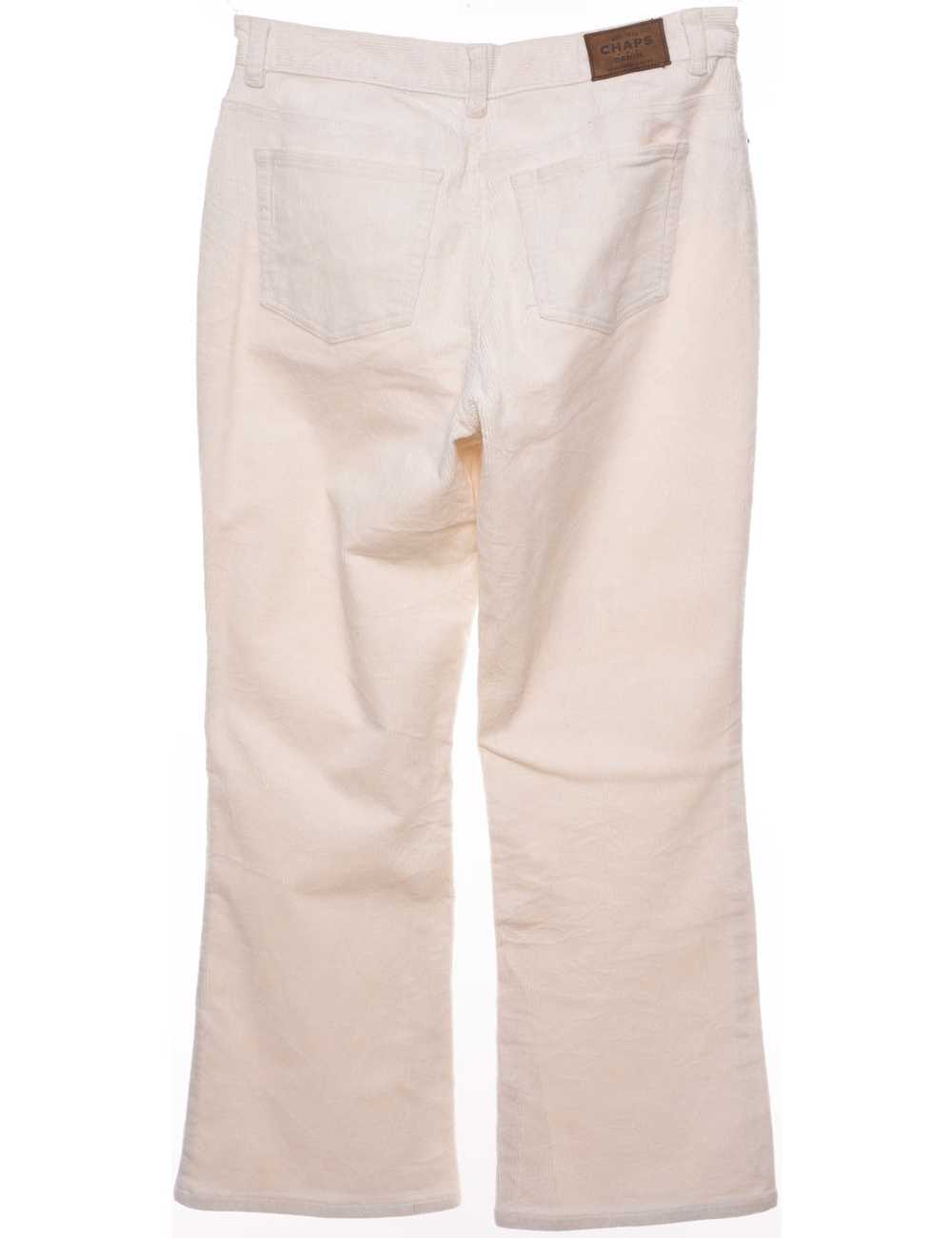 Chaps Off-White 1990s Corduroy Trousers - W31 L28 - image 2