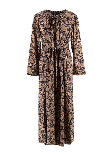 Managed by hewi S MaxMara Navy floral print midi d