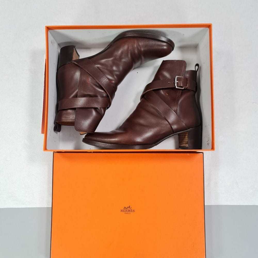 Hermès Leather biker boots - image 11