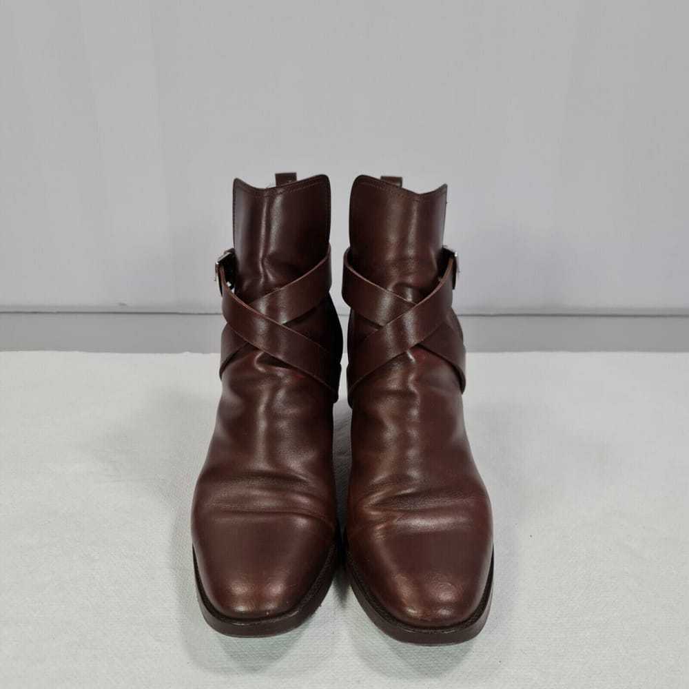 Hermès Leather biker boots - image 4