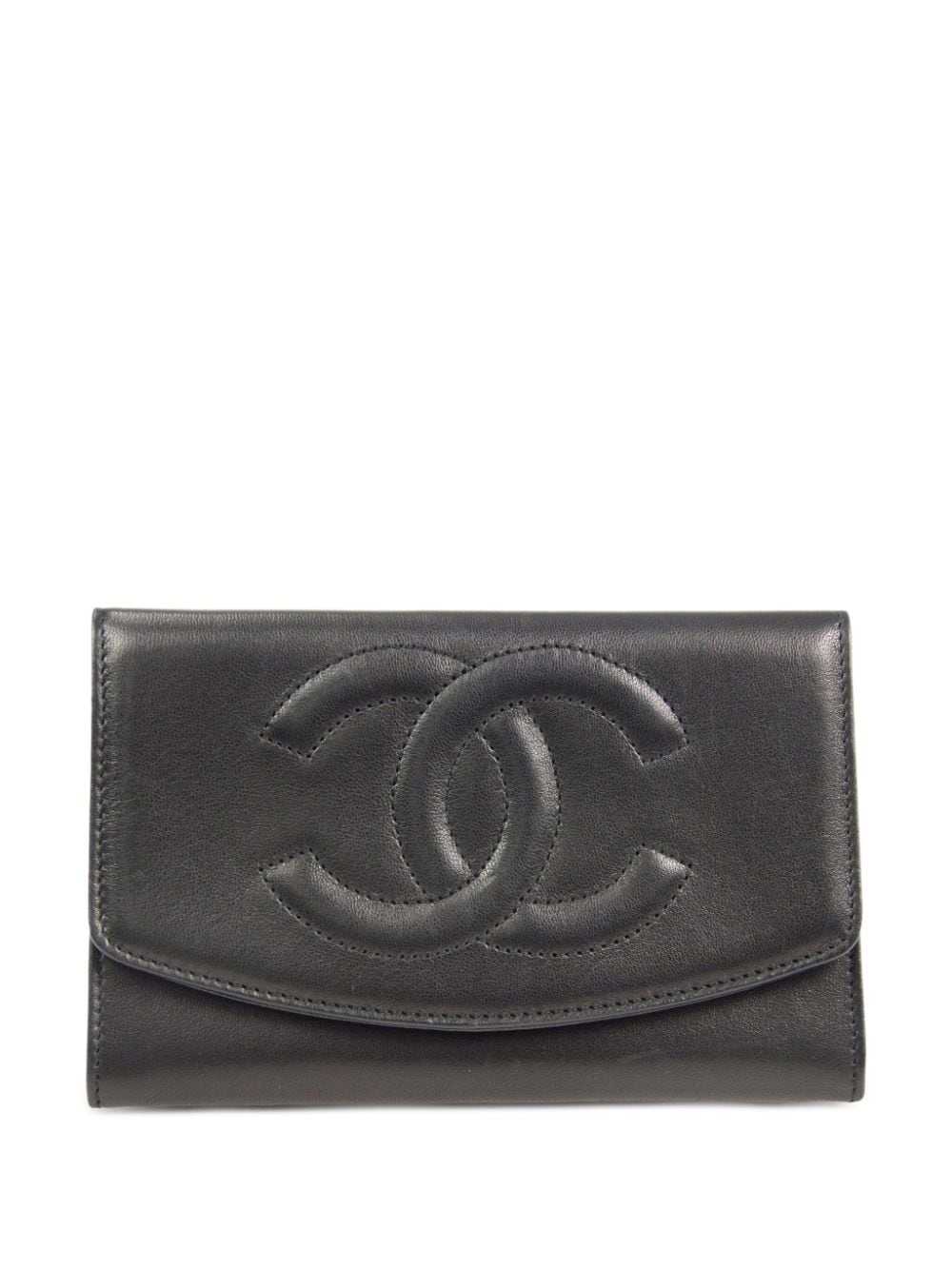 CHANEL Pre-Owned 1997 CC leather wallet - Black - image 1