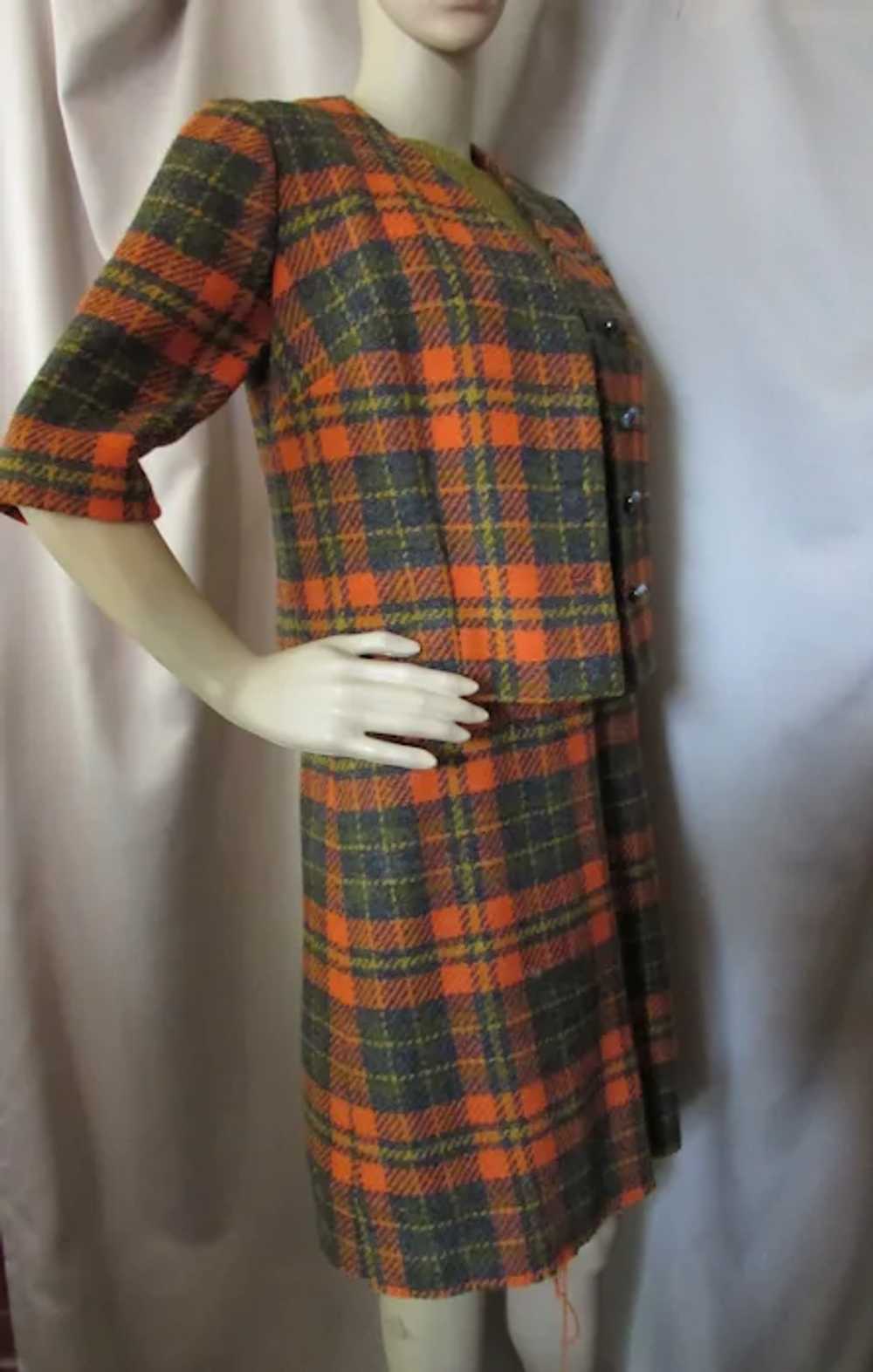 SALE Handsome Plaid Jacket and Sheath Dress Moss … - image 5