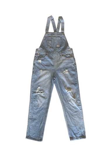 Old Navy Size 14 Blue Denim Overall/distressed Carpenter Pants