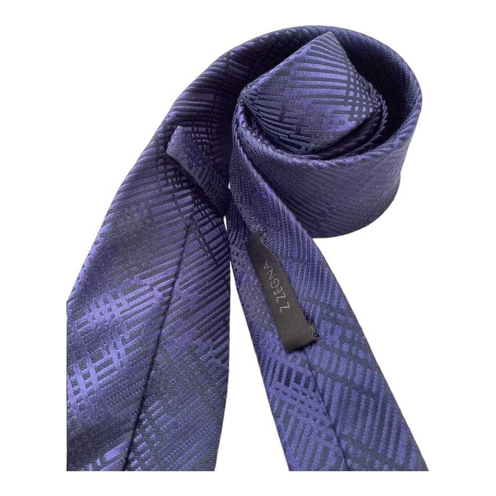 Z Zegna Z ZEGNA Blue Plaids & Checks Tie Italy 59… - image 3