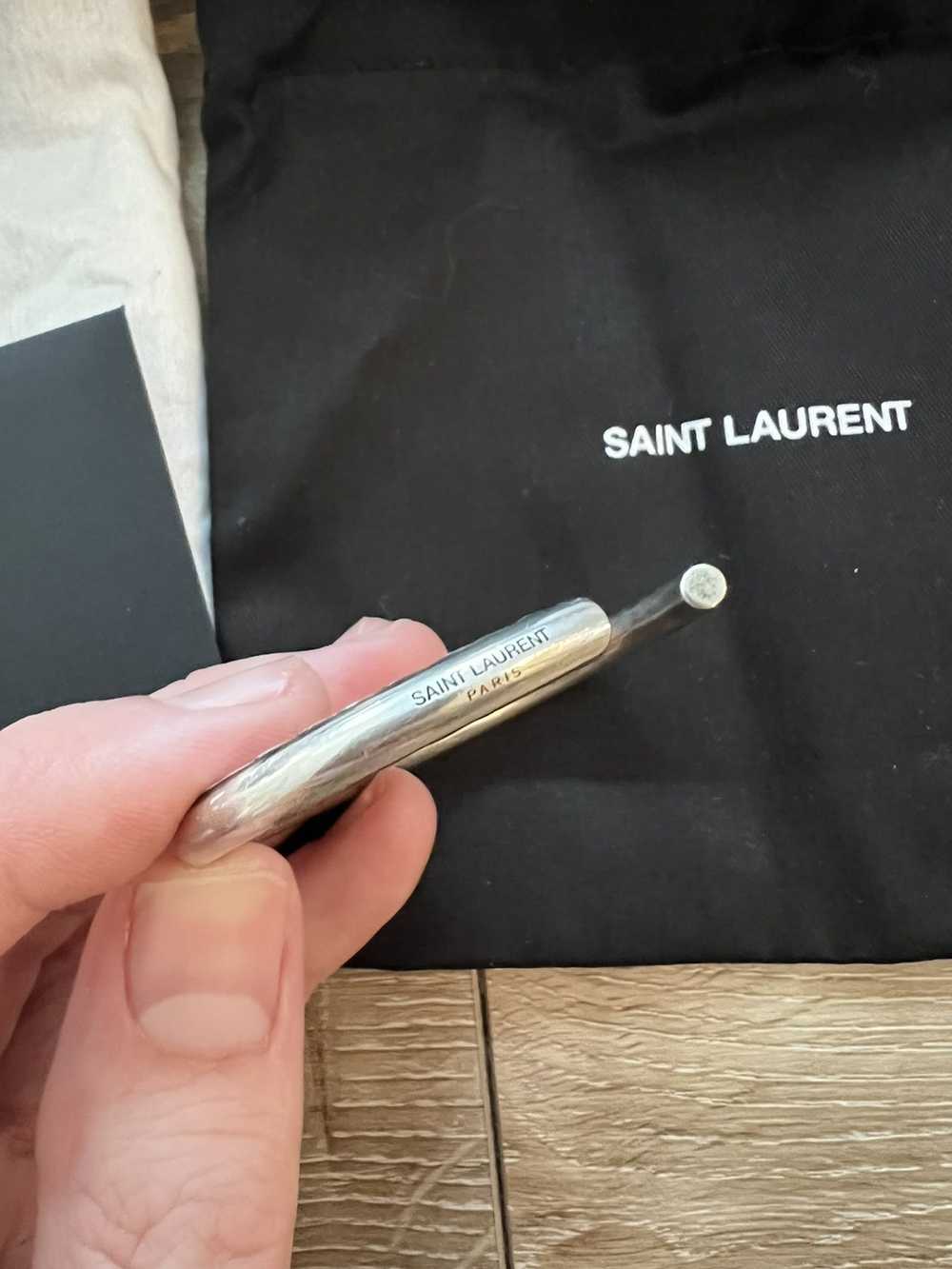 Saint Laurent Paris Snake Twist Silver Cuff - image 4