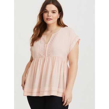 Other Torrid Womens 2X Blush Pink Lace Trim Dolma… - image 1