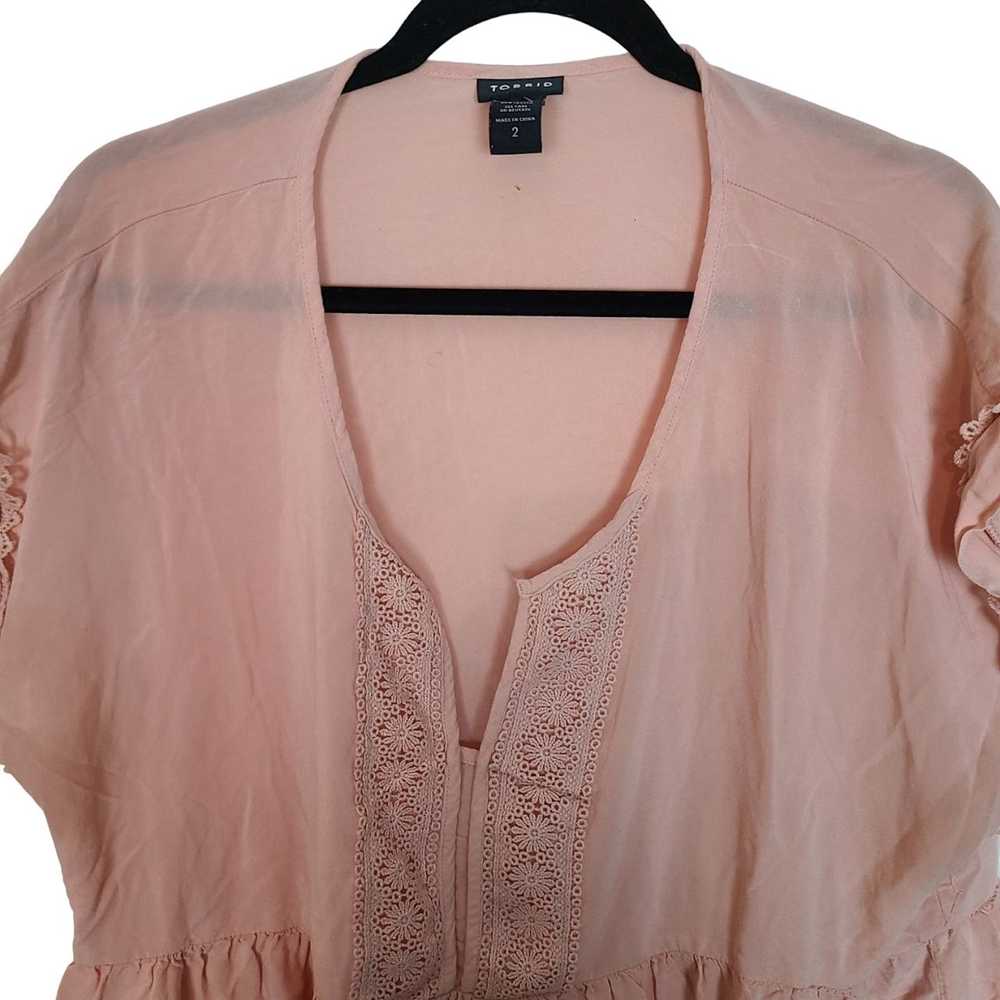 Other Torrid Womens 2X Blush Pink Lace Trim Dolma… - image 3