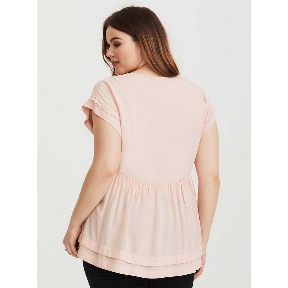 Other Torrid Womens 2X Blush Pink Lace Trim Dolma… - image 8