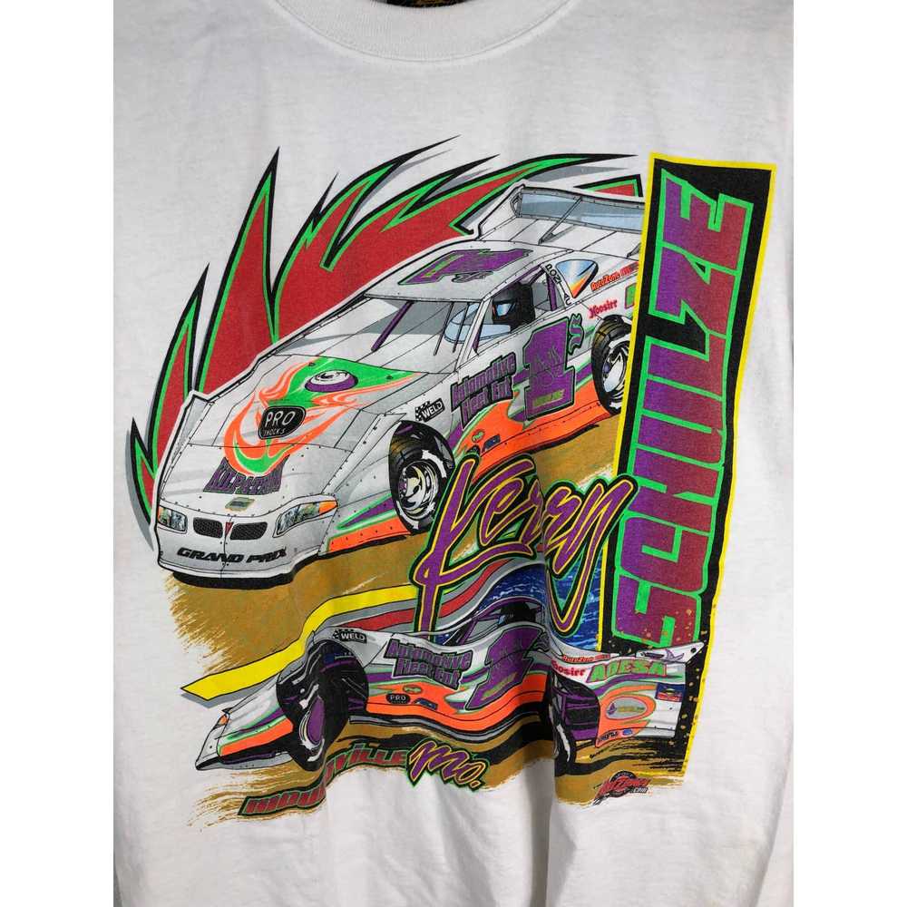 AriZona Vtg Dirt Oval Racing Schulze Tee Sz L - image 2