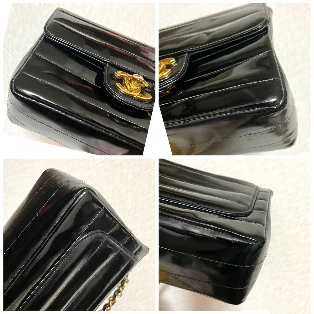 Chanel Vintage CHANEL patent enamel black 2.55 mi… - image 4