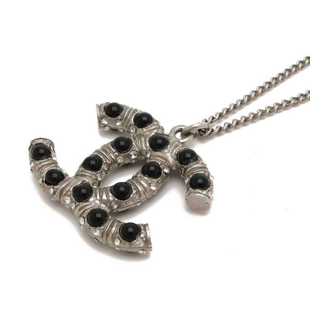 Chanel CHANEL Cocomark Necklace Pendant Metal Rhi… - image 3